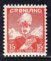 GREENLAND GRONLANDS GROENLANDIA GRØNLAND 1938 - 1946 KING CHRISTIAN X 15o MH - Neufs