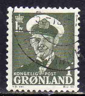 GREENLAND GRONLANDS GROENLANDIA GRØNLAND 1950 - 1960 KING FREDERCK IX 1o USED USATO OBLITERE' - Unused Stamps