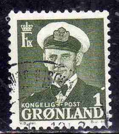 GREENLAND GRONLANDS GROENLANDIA GRØNLAND 1950 - 1960 KING FREDERCK IX 1o USED USATO OBLITERE' - Unused Stamps