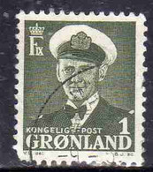 GREENLAND GRONLANDS GROENLANDIA GRØNLAND 1950 - 1960 KING FREDERCK IX 1o USED USATO OBLITERE' - Unused Stamps