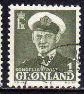 GREENLAND GRONLANDS GROENLANDIA GRØNLAND 1950 - 1960 KING FREDERCK IX 1o USED USATO OBLITERE' - Unused Stamps