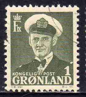 GREENLAND GRONLANDS GROENLANDIA GRØNLAND 1950 - 1960 KING FREDERCK IX 1o USED USATO OBLITERE' - Nuovi