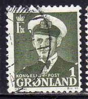 GREENLAND GRONLANDS GROENLANDIA GRØNLAND 1950 - 1960 KING FREDERCK IX 1o USED USATO OBLITERE' - Unused Stamps