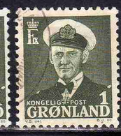 GREENLAND GRONLANDS GROENLANDIA GRØNLAND 1950 - 1960 KING FREDERCK IX 1o USED USATO OBLITERE' - Unused Stamps