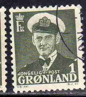 GREENLAND GRONLANDS GROENLANDIA GRØNLAND 1950 - 1960 KING FREDERCK IX 1o USED USATO OBLITERE' - Nuovi