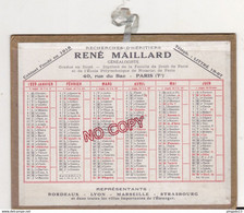 Au Plus Rapide Calendrier Publicitaire Généalogiste René Maillard Très Bon état Année 1929 - Petit Format : 1921-40