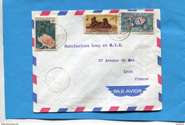 Marcophilie-NOUVELLE CALEDONIE-lettre- -cad OUACO-1959   -3  Timbres N°273+292-83 Coraux Et Poisson - Storia Postale