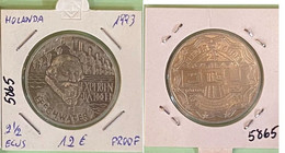 E5865 MONEDA HOLANDA 2,5 ECUS 1993 PROOF 12 - Autres & Non Classés