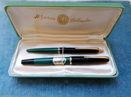 SET PENNA STILOGRAFICA & SFERA MARCA ESTENSE EXTRA STILE PELIKAN 1970 ITALIAN PEN SET MINT IN BOX - Stylos