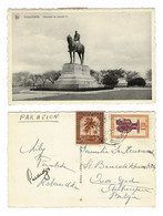 Belgisch Congo Belge Leopoldville Statue Standbeeld Koning Roi King Leopold II Belgium Belgique Belgie Royalty CPA - Storia Postale