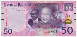 LESOTHO LESOTO 50 MALOTI P-23c THREE KINGS HORSEMEN 2021 UNC - Lesoto