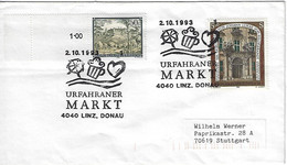 Austria 1993  Urfahraner Markt Linz (o) Mi.2006 +2085 - 1991-00 Cartas