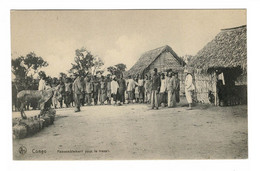 Belgisch Congo Belge Rassemblement Pour Le Travail Indigenes Natives Village Ethnique Donkey (En Très Bon état) - Belgian Congo