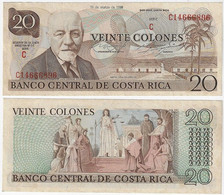 Banknote Costa Rica 20 Colones 1980 Pick-238c UNC (catalog US$10) - Costa Rica