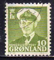 GREENLAND GRONLANDS GROENLANDIA GRØNLAND 1950 - 1960 KING FREDERCK IX 10o USED USATO OBLITERE' - Unused Stamps