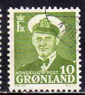GREENLAND GRONLANDS GROENLANDIA GRØNLAND 1950 - 1960 KING FREDERCK IX 10o USED USATO OBLITERE' - Ungebraucht