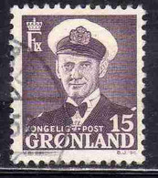 GREENLAND GRONLANDS GROENLANDIA GRØNLAND 1950 - 1960 KING FREDERCK IX 15o USED USATO OBLITERE' - Ungebraucht