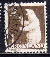 GREENLAND GRONLANDS GROENLANDIA GRØNLAND 1963 - 1968 POLAR BEAR ORSO POLARE 1k USED USATO OBLITERE' - Usados