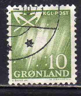 GREENLAND GRONLANDS GROENLANDIA GRØNLAND 1963 - 1968 NORTHERN LIGHTS AND CROSS ANCHORS 10o USED USATO OBLITERE' - Usati