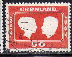 GREENLAND GRONLANDS GROENLANDIA GRØNLAND 1967 WEDDING OF KROWN PRINCESS 50o USED USATO OBLITERE' - Usados