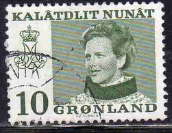 GREENLAND GRONLANDS GROENLANDIA GRØNLAND 1973 1979 QUEEN MARGRETHE 10o USED USATO OBLITERE' - Oblitérés