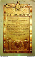 Massachusetts Fall River U S S Massachusetts Bronze Plaque Presented 1942 By School Children - Fall River