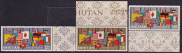 BHUTAN 1964 , In Memory Of Martyrs, JF Kennedy & Others, Complete Set 3 Values  (**) - Bhutan