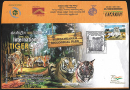 India 2022 International Tiger Day, Nandankanan Biological Park , Carnivorous Animal (**) Inde Indien RARE One Avaliable - Storia Postale