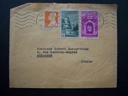 MONACO 1949 N° 277 + 304A + 309 SUR LETTRE ENTIERE - Lettres & Documents