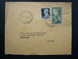 MONACO 1949 N° 305A + 325 SUR LETTRE ENTIERE - Storia Postale