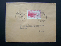 MONACO 1949 N° 262 SEUL SUR LETTRE ENTIERE - Cartas & Documentos