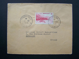 MONACO 1949 N° 262 SEUL SUR LETTRE ENTIERE - Brieven En Documenten