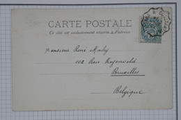 BA18 ALGERIE  FRANCE  BELLE CARTE AMBULANT 1904 ESKRA CONSTANTINE  POUR BRUXELLES BELGIQUE  ++AFFRANC. INTERESSANT - Other & Unclassified