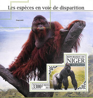 A8445 - NIGER - ERROR MISPERF Stamp Sheet - 2021 Animals GORILLAS - Gorillas