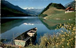 Am Lungernsee Mit Wetterhorngruppe (136) * 1. 8. 1961 - Lungern