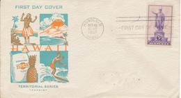 USA FDC 18-10-1937 Hawaii Territorial Series With Very Nice Cachet - 1851-1940