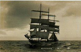 Carte Photo * KYNANCE Bateau Voilier 3 Mâts * Goëlette - Sailing Vessels