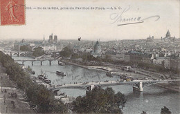 CPA - 75 - PARIS - L'ile De La Cité - Prise Du Pavillon De Flore - Colorisée - J.L.C Le Gui - Bateau Mouche - Le Anse Della Senna