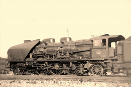 Chemin De Fer * Carte Photo * Train Locomotive Machine 231 C Troyes * Gare Dépôt Ligne - Trains