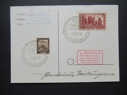 Saar / Saarland 1950 Nr.301 Volkshilfe MiF Auf PK Mit SSt Ausstellung Garten Mittelbexbach (Saar) 160€ - Covers & Documents