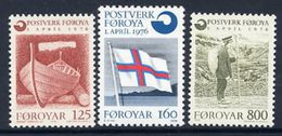 FAROE IS. 1976 Foundation Of Postal Administration  MNH / **.  Michel 21-23 - Islas Faeroes