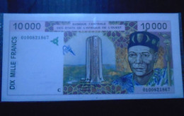 WEST AFRICAN ,  P 314Cj ,  10000 Francs , 2001 , Almost UNC  Presque Neuf , - États D'Afrique De L'Ouest