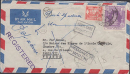 1953. BURMA. Interesting Cover BY AIR MAIL To France REGISTERED RANGOON 16 OCT 53. Postage 1... (MIchel 103+) - JF426652 - Myanmar (Burma 1948-...)