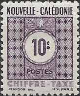 NEW CALEDONIA 1948 Postage Due Stamp - 10c. - Mauve MH - Strafport