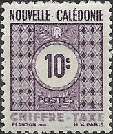 NEW CALEDONIA 1948 Postage Due Stamp - 10c. - Mauve MH - Portomarken