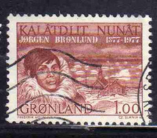 GREENLAND GRONLANDS GROENLANDIA GRØNLAND 1977 JORGEN BRONLUD JACOBSHAVN DISKO BAY 1k USED USATO OBLITERE' - Oblitérés