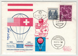 Autriche // Poste Aérienne // Vol Par Ballon Knie , De Salzburg Le 26.10.1959 - 1945-60 Cartas