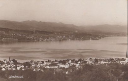 CPA WADENSWIL- TOWN PANORAMA, LAKE, MILITARY SCHOOL ROUND STAMP - Wädenswil