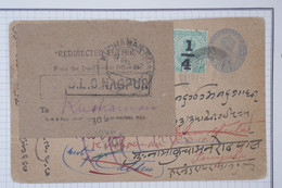 C  INDIA  BELLE  LETTRE REDIRECTED ENTIER RARE+SURCHARGE 1942 KUNACHAN ROA + AFFR. INTERESSANT - 1936-47 Roi Georges VI