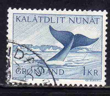 GREENLAND GRONLANDS GROENLANDIA GRØNLAND 1969 1976 1970 RIGHT WHALE DIVIN OFF DISKO ISLAND 1k USED USATO OBLITERE' - Usados